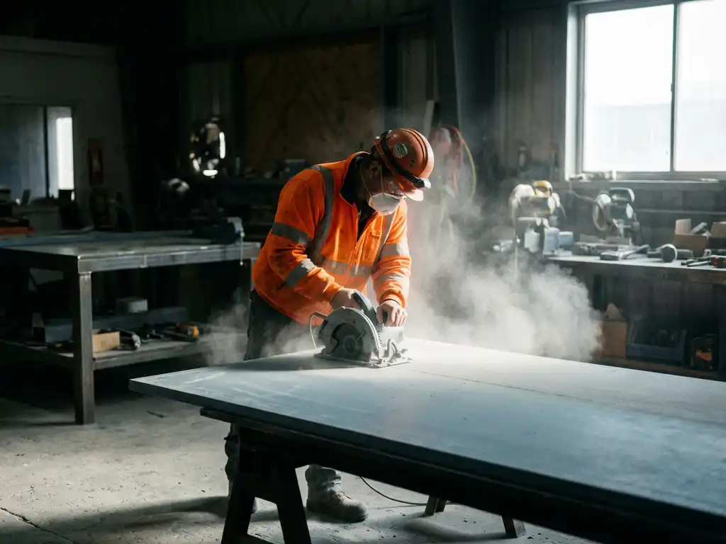 Wat zijn de gezondheidsrisico’s bij het snijden van brandwerende platen?