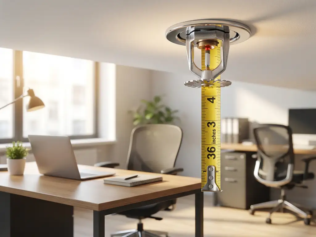 Hoeveel vrije ruimte moet er onder een sprinkler zijn?