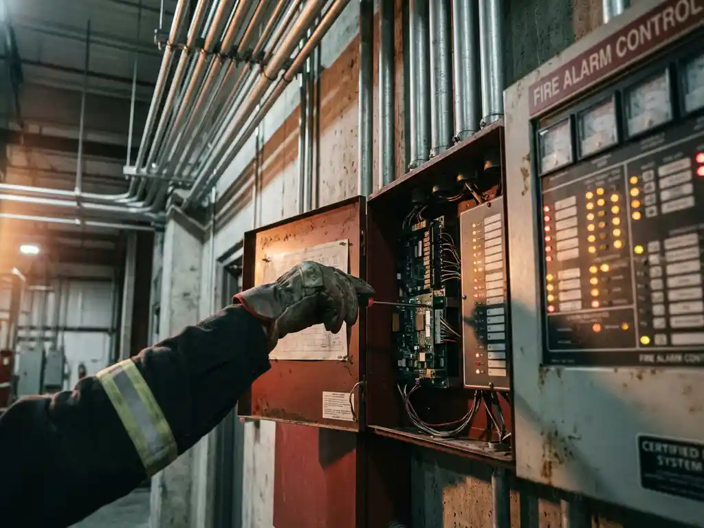 Hoe wordt een brandmeldinstallatie beheerd in een groot bedrijf?